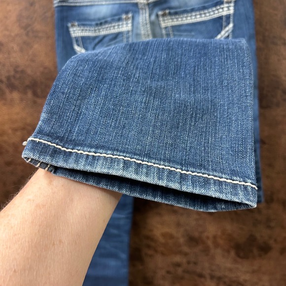 BKE Addison 26R Blue Heavy Thread Rodeo Western Women's 26" x 31 1/2" Jean - Picture 7 of 10